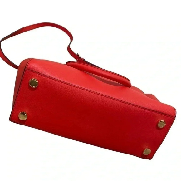MICHAEL KORS SELMA MEDIUM RED SAFFIANO LEATHER SATCHEL RED BAG-NWT - Picture 5 of 10